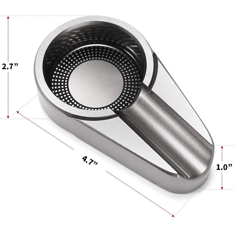 Silver Metal Cigar Ashtray Stainless Steel Unique Shape Cigar Travel Ashtray
