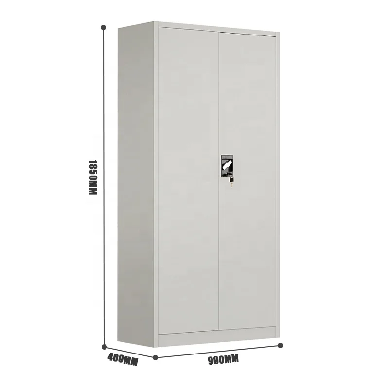 2-Door Steel Cupboard with 4 Shelves Home Office and Office Building Use Metal Storage Cabinet for Garage Storage