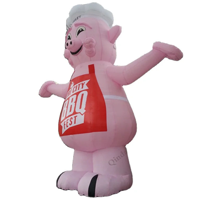 
2019 airtight oxford cloth inflatable animal model giant inflatable pink pig with cheap price 