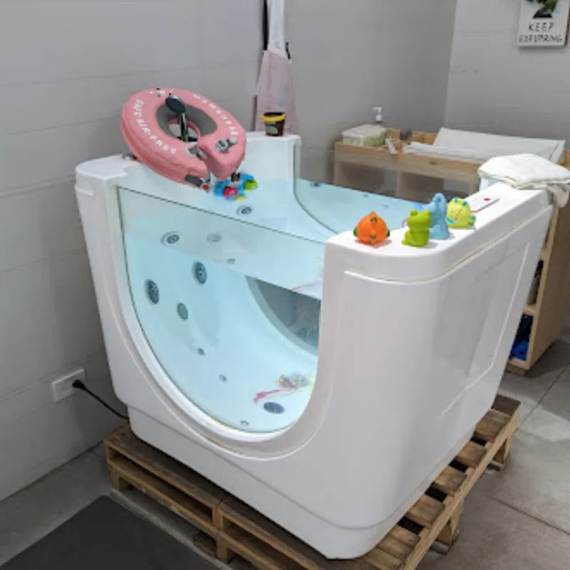 Modern Freestanding Acrylic Infant Thermostatic Spa Whirlpool Pool White Acrylic Baby Drainer Massage  Indoor Baby Spa Bath