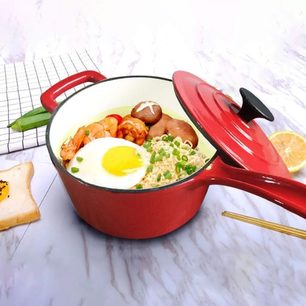 Milk Pot Enamel Coating Iron Pots Cast Double Handle Factory Price Colorful Cast Iron Casserole Pot Baby Foods