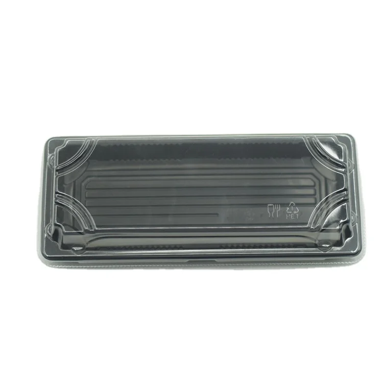 KW1-1102Black PP лоток домашним животным крышком Ресторан хранилища контейнеры для суши большой еды, коробка упаковки