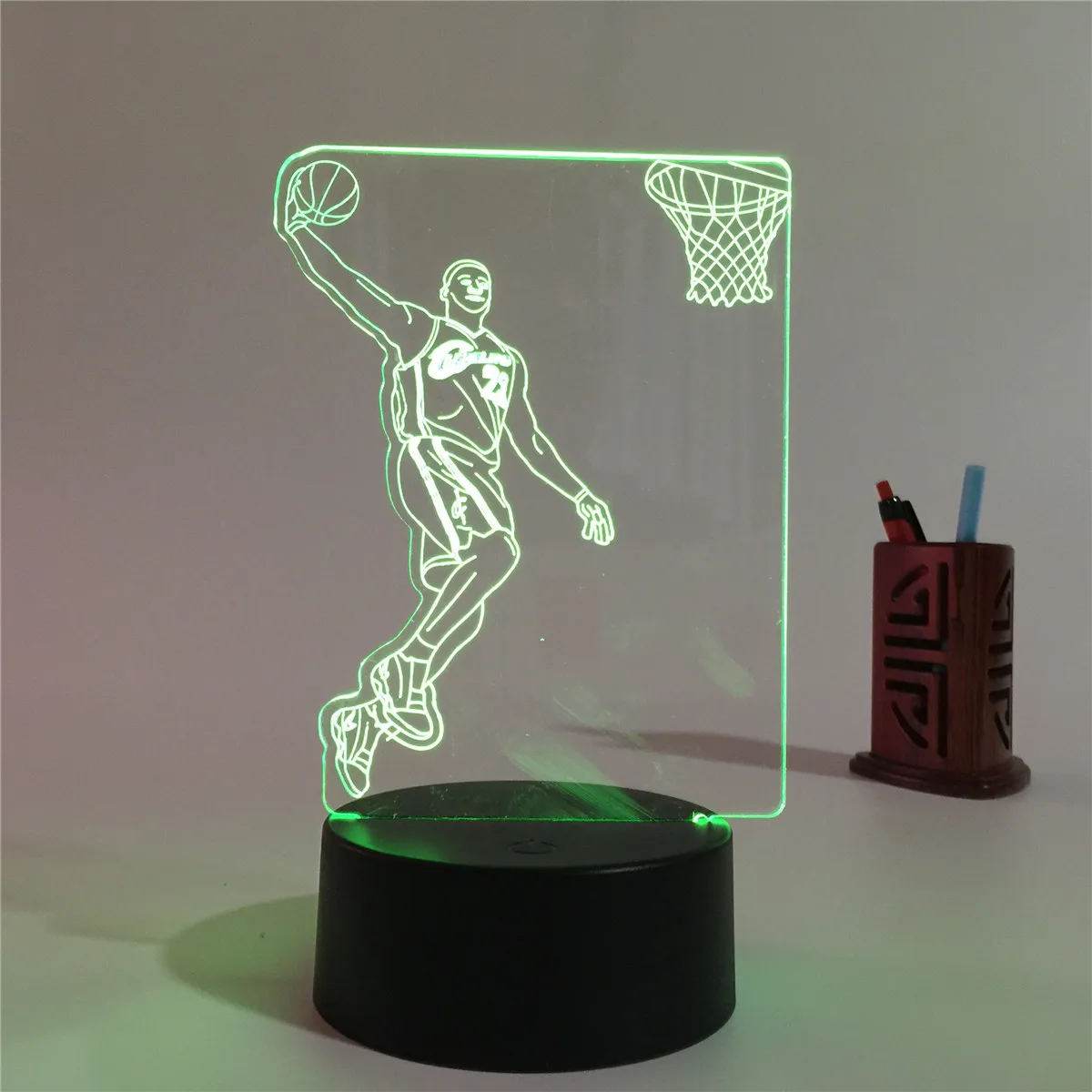 Manufacturer Customized Basketball Player Color Changing  Remote Controlled 3D Illusion Night Light Best Gift for NBA