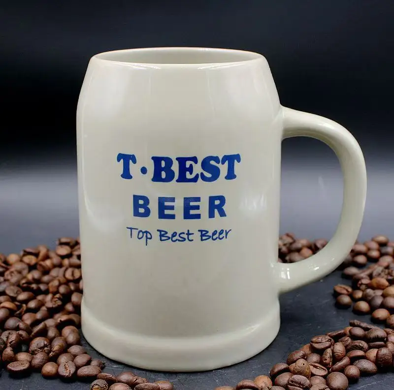 1 liter ceramic mug  gift custom 20 oz ceramic mugs with handle  Large capacity German black white  eramic coffee beer mugs cups
