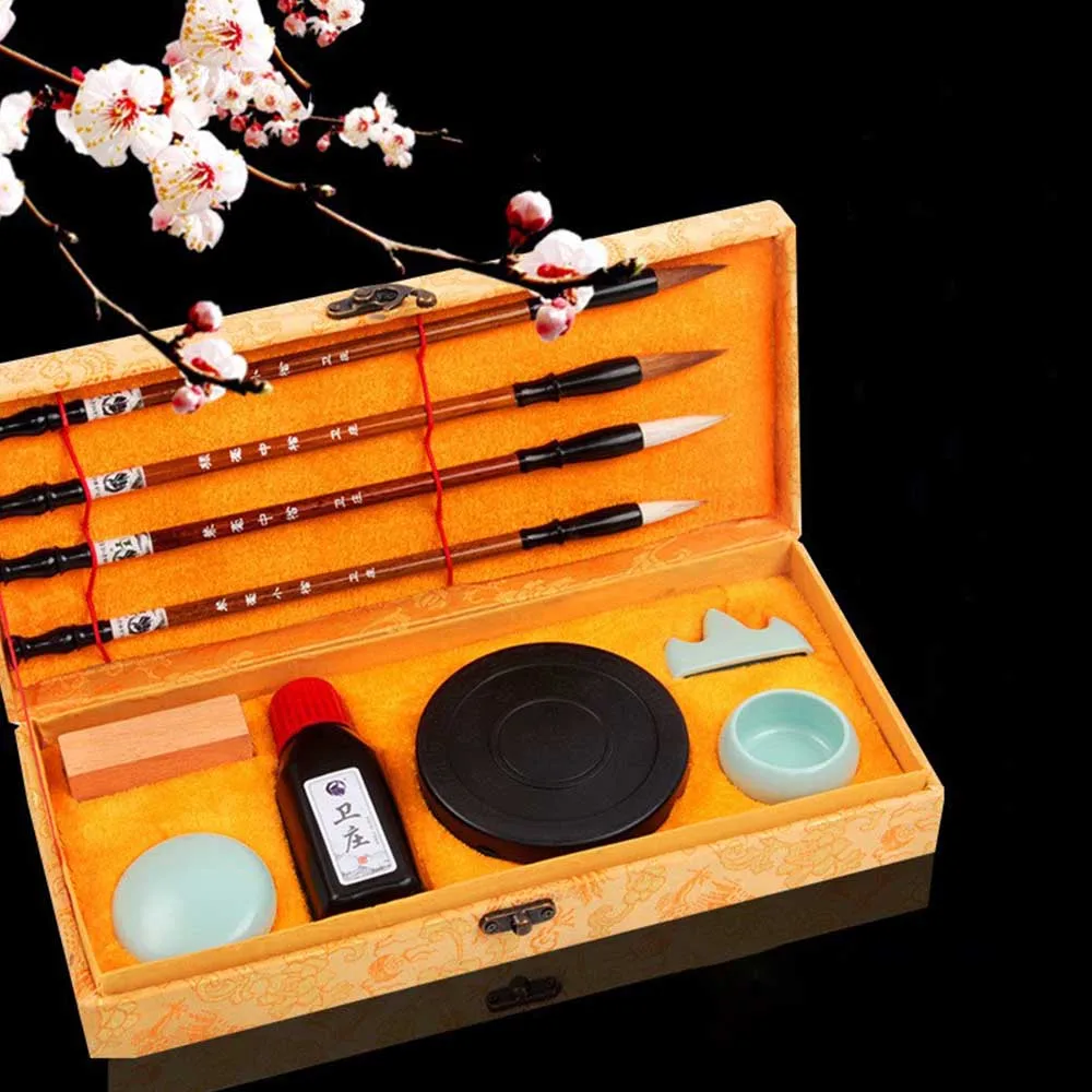 Customizable Chinese Calligraphy Set Gift Box Packages Chinese Calligraphy Brush For Four Treasures Of Study
