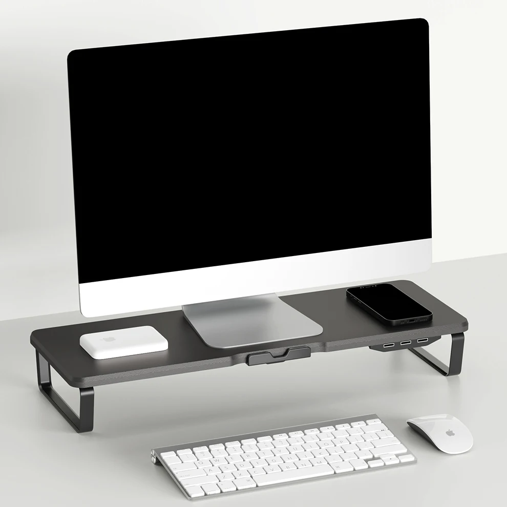New Product Monitor Stand Riser with USB3.0, Desktop,ergonomic Computer Riser Monitor Stand with  Modern Commercial Furniture