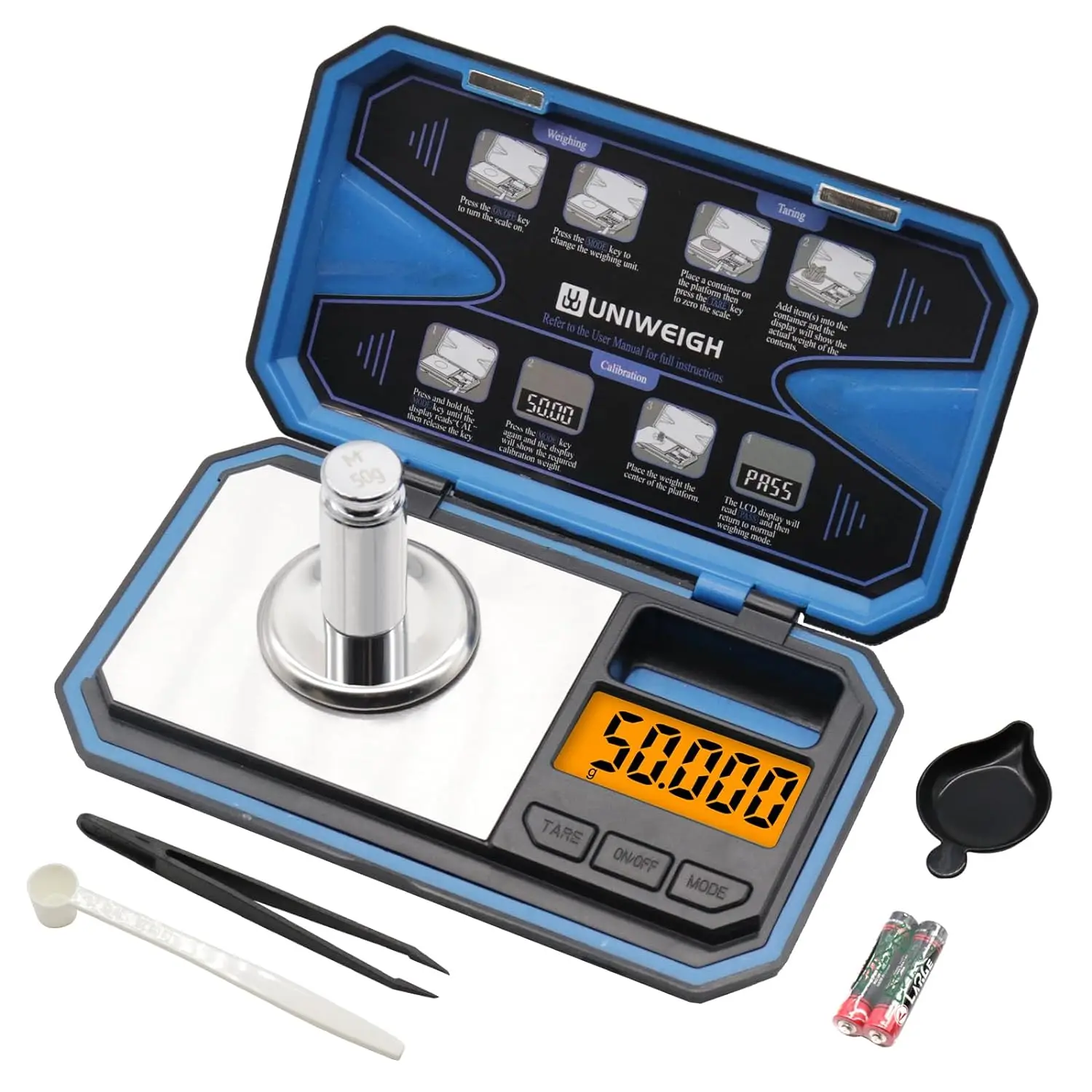 50g/0.001g High-Precision Digital Jewelry Scale Multi-functional Milligram Weighing Tool for Gold Power Medicine Coins Jewelry