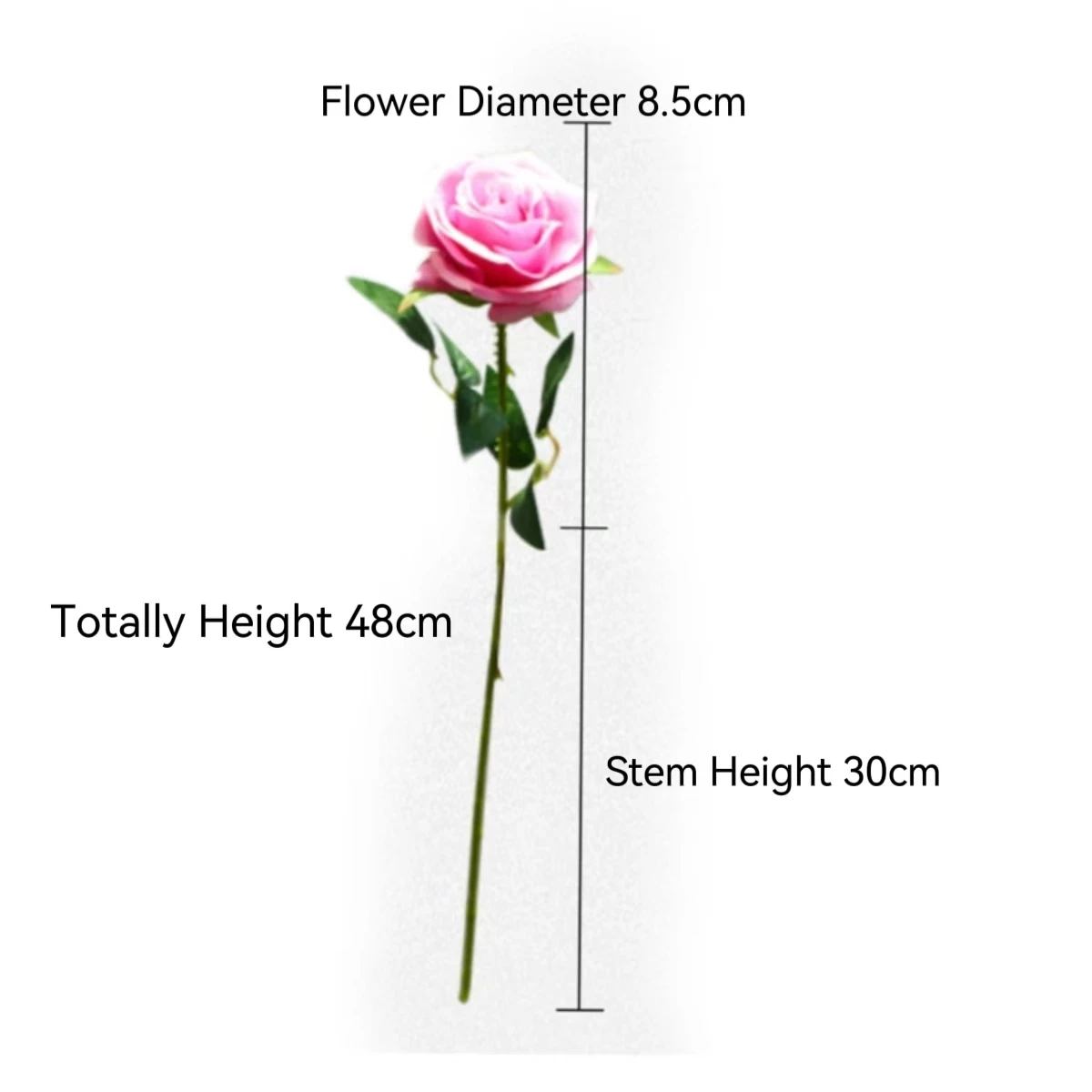 Hot Selling Artificial Real Touch Flower Single Plastic Rose With Leaf For Home Wedding Decoration