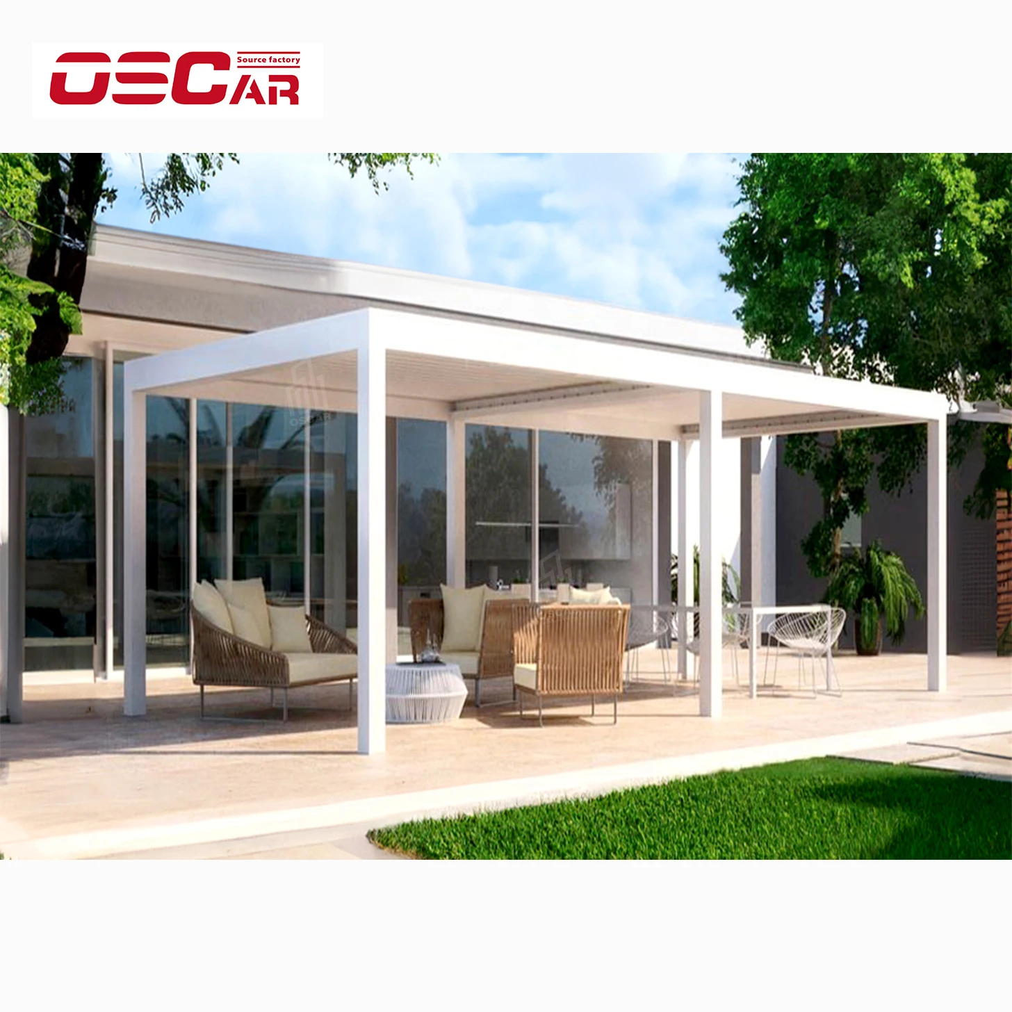 Waterproof Aluminum Pergola Bioclimatic Motorized Louvered Pergola Retractable Roof Garden Gazebo Pergola Aluminum Outdoor