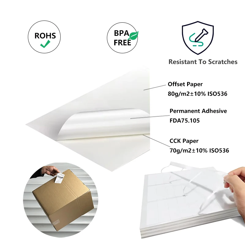 Custom 18UP Oval Kiss Cut Self Adhesive Barcode Sticker Sheet A4 Size Inkjet Laser Label Paper For Office Printer Machine