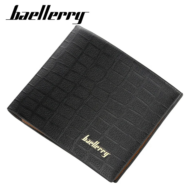 Baellerry Vintage Crocodile Pattern Card Wallet Simple Male Short Purse