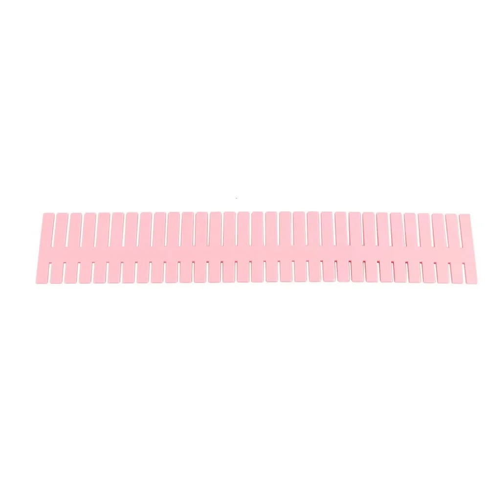Diy Plastic Storage Organizer Separator for Tidying Clutter Cutlery Pink Adjustable Drawer Divider