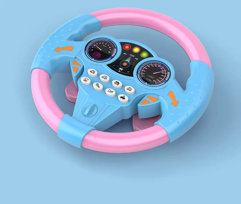 Simulate Driving Car Copilot Steering Wheel Electric Baby Toys with Sound Kids Musical Educational Stroller Driving Vocal Toys