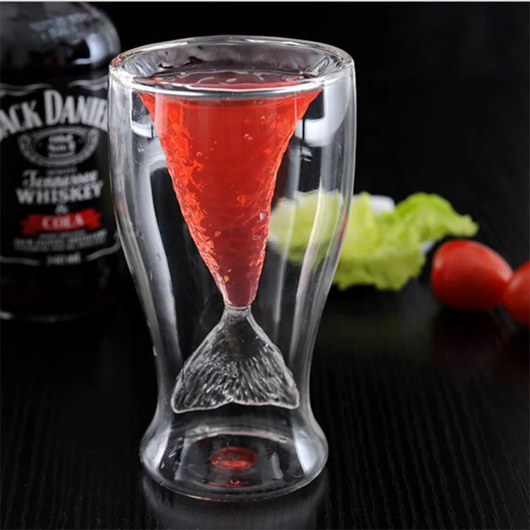 150ml Handcraft Heat and Cold Resistant Double Layer Glass Cup for Champagne Flutes