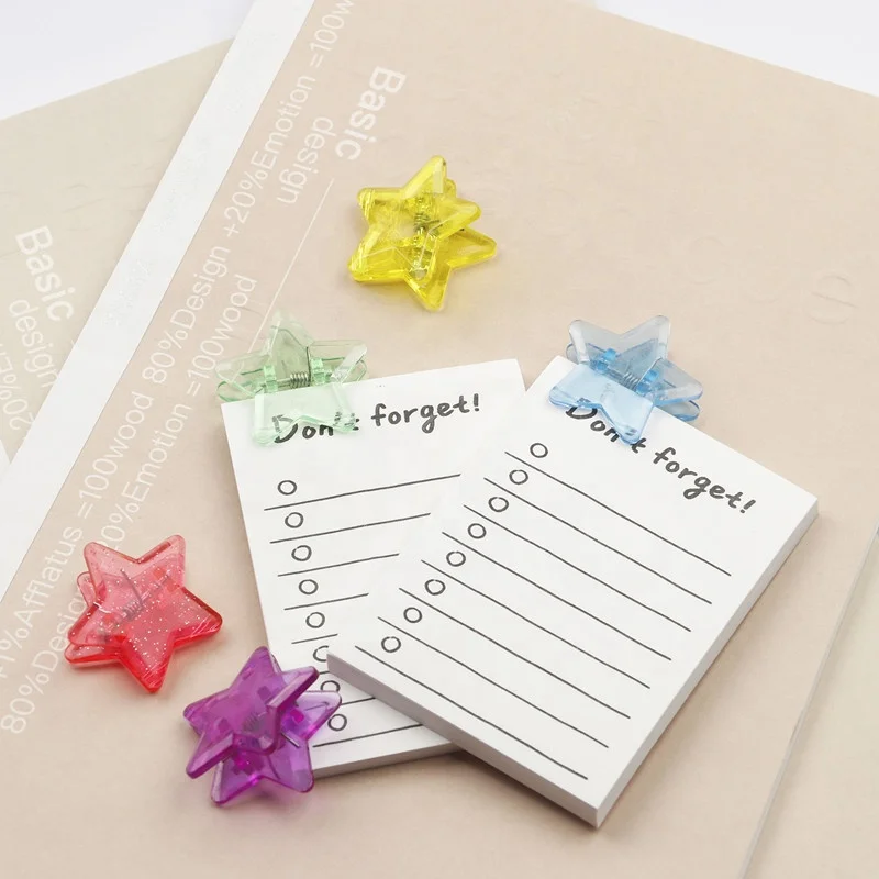 plastic star shape  binder clips for office school home