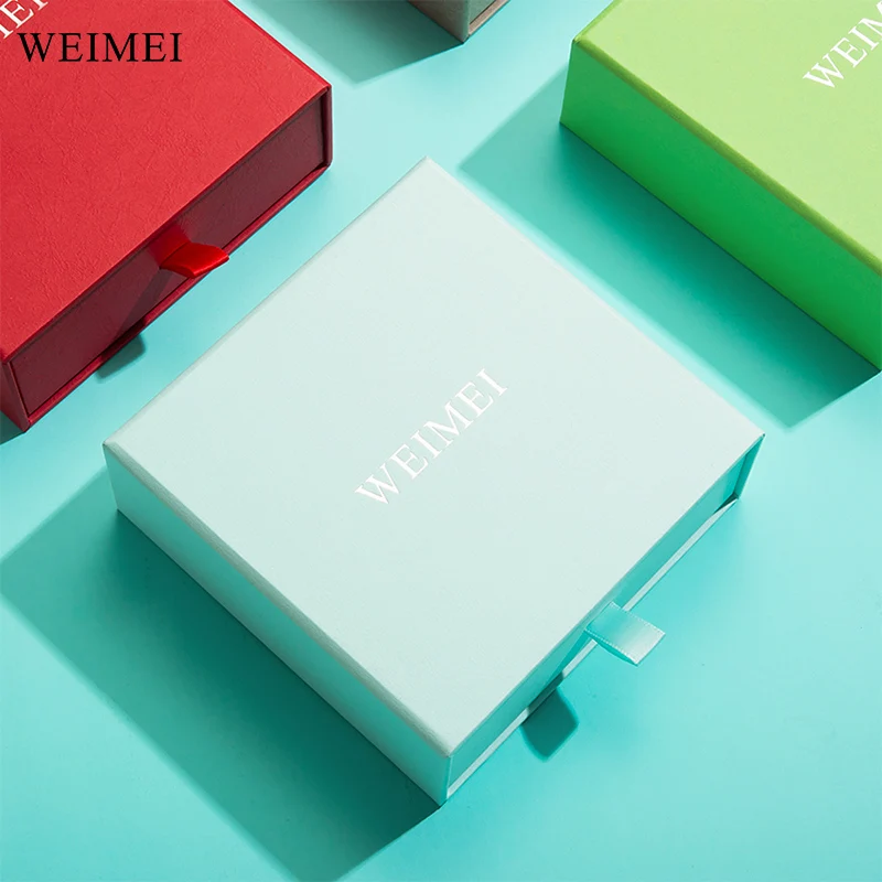 WEIMEI Pendant Necklace Ring Storage Custom Logo Cardboard Paper Drawer Gift Jewelry Box Jewelry Packaging Box