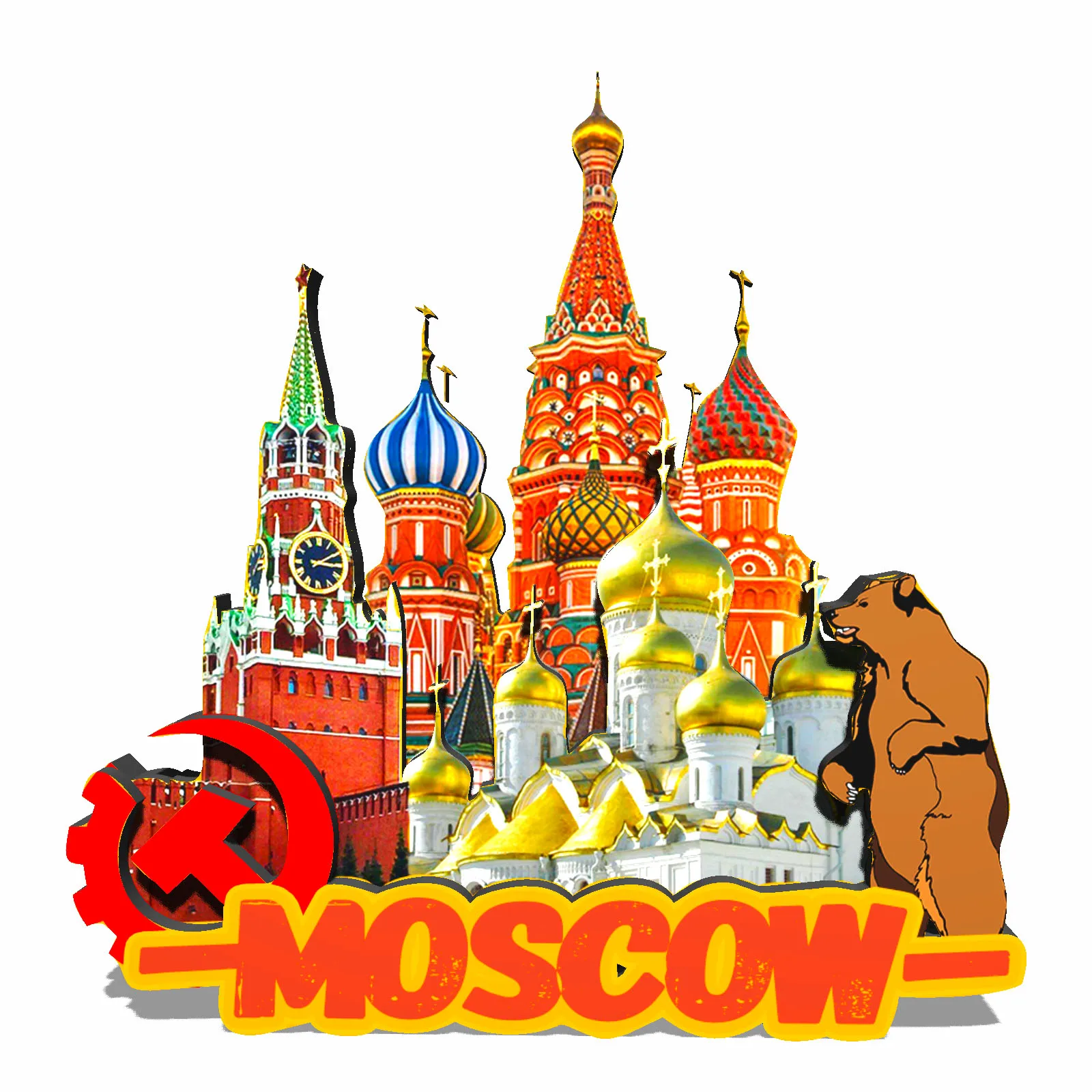 Refrigerator Magnet Moscow Russia United States Fridge Magnet City Travel Souvenirs Gifts 3D Classic Home Crafts