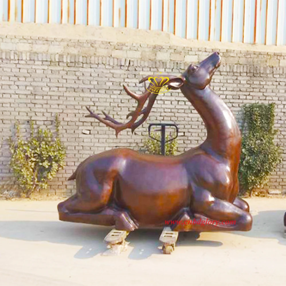 Outdoor courtyard garden Landscape Design art Sculpture Ornament High Quality Animal Bronze Deer Statue