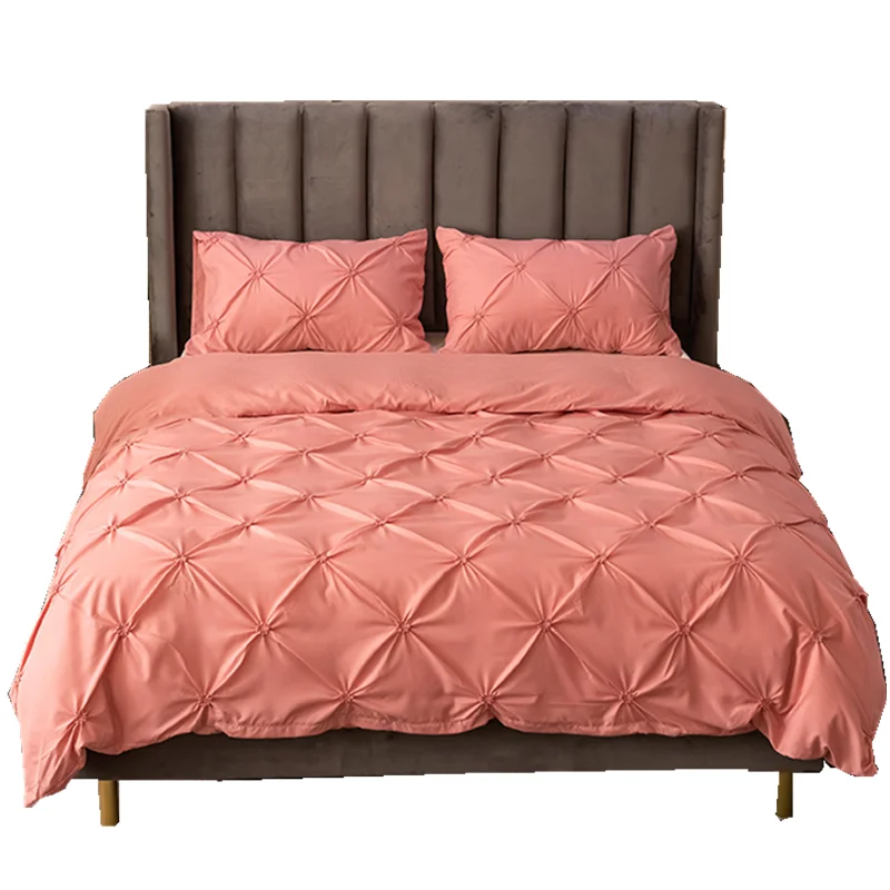 Лидер продаж на Amazon, роскошное Плиссированное стеганое одеяло с зажимом, 3 шт., пододеяльник из 100% полиэстера