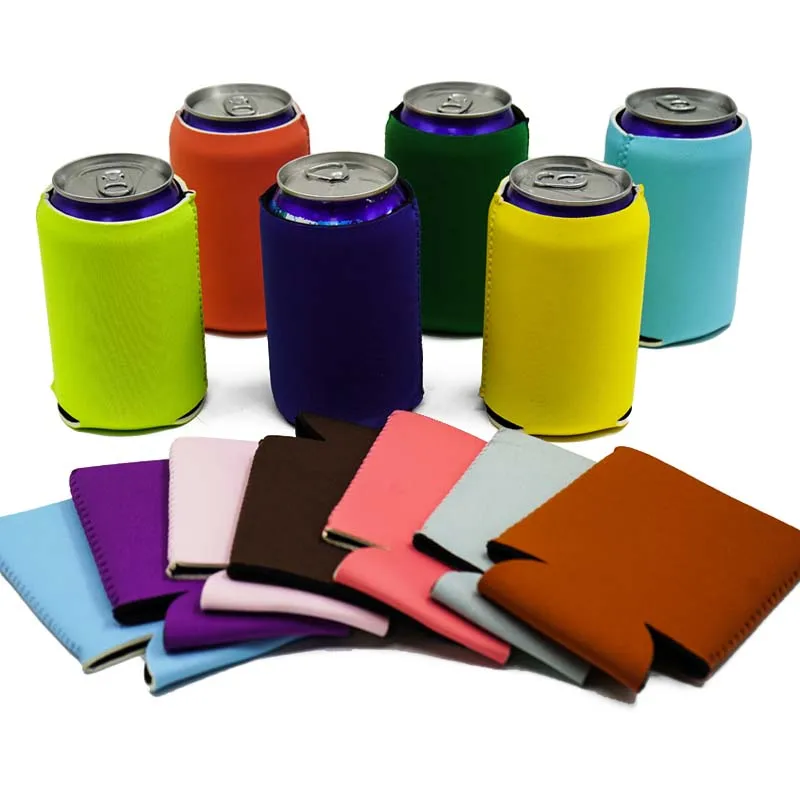 Hot Sales Logo 12oz Bottle Can Cooler Sublimation Blank Neoprene Beer Sleeve Cover Slim Can Stubby Holder Stubbie Cooler
