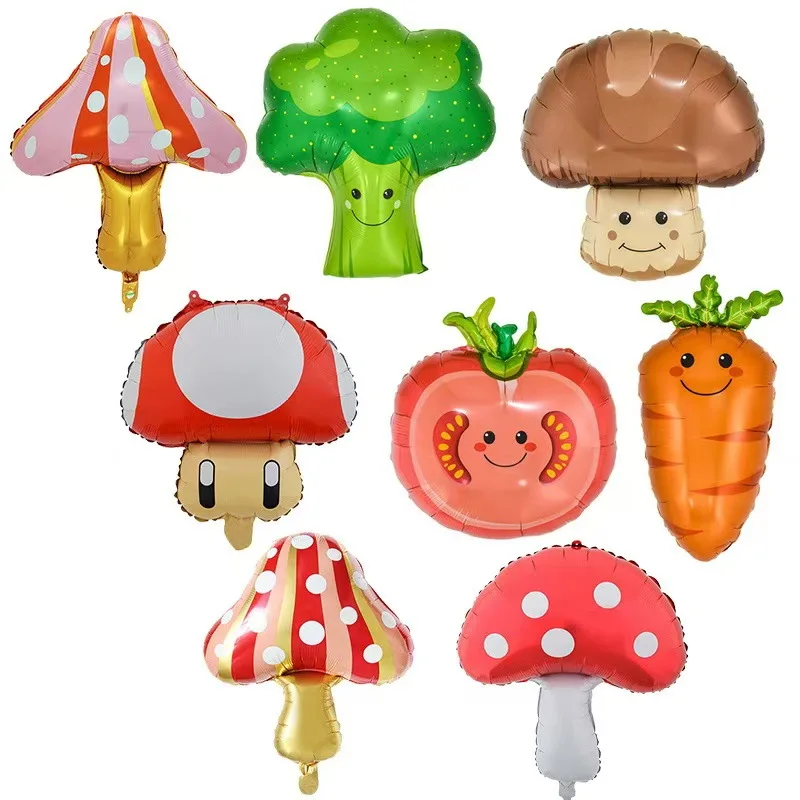 New Arrival Vegetable and Fruit Foil Balloon Grape Tomatoes Carrot Aluminium Inflatable Balloon For Party Birthday Decoration