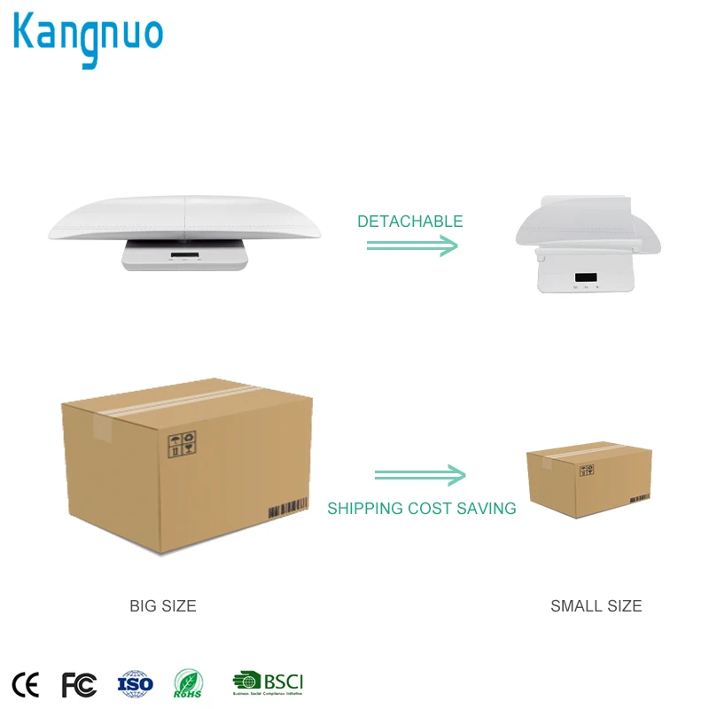 High Precision 100kg Foldable White Pet Measure Weight Blue Tooth Infant Electronic Weighing Digital Baby Scale