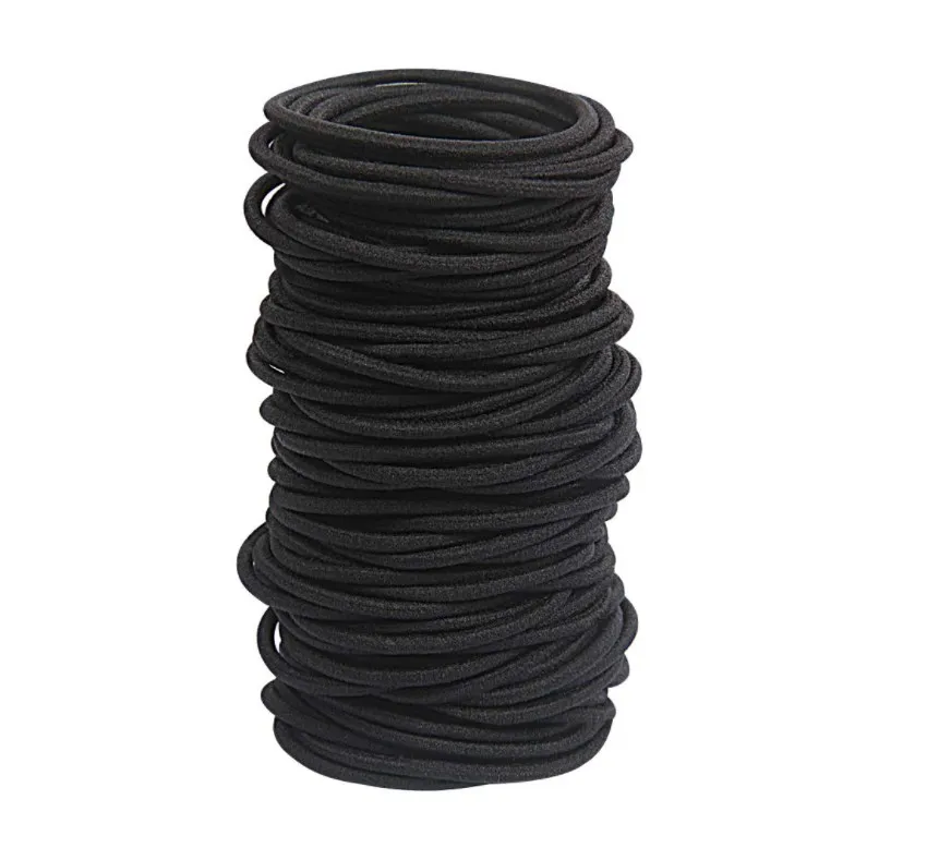 Черные эластичные резинки для волос густых и вьющихся держатели конского хвоста резинка без металлических повязок ценная упаковка женщин