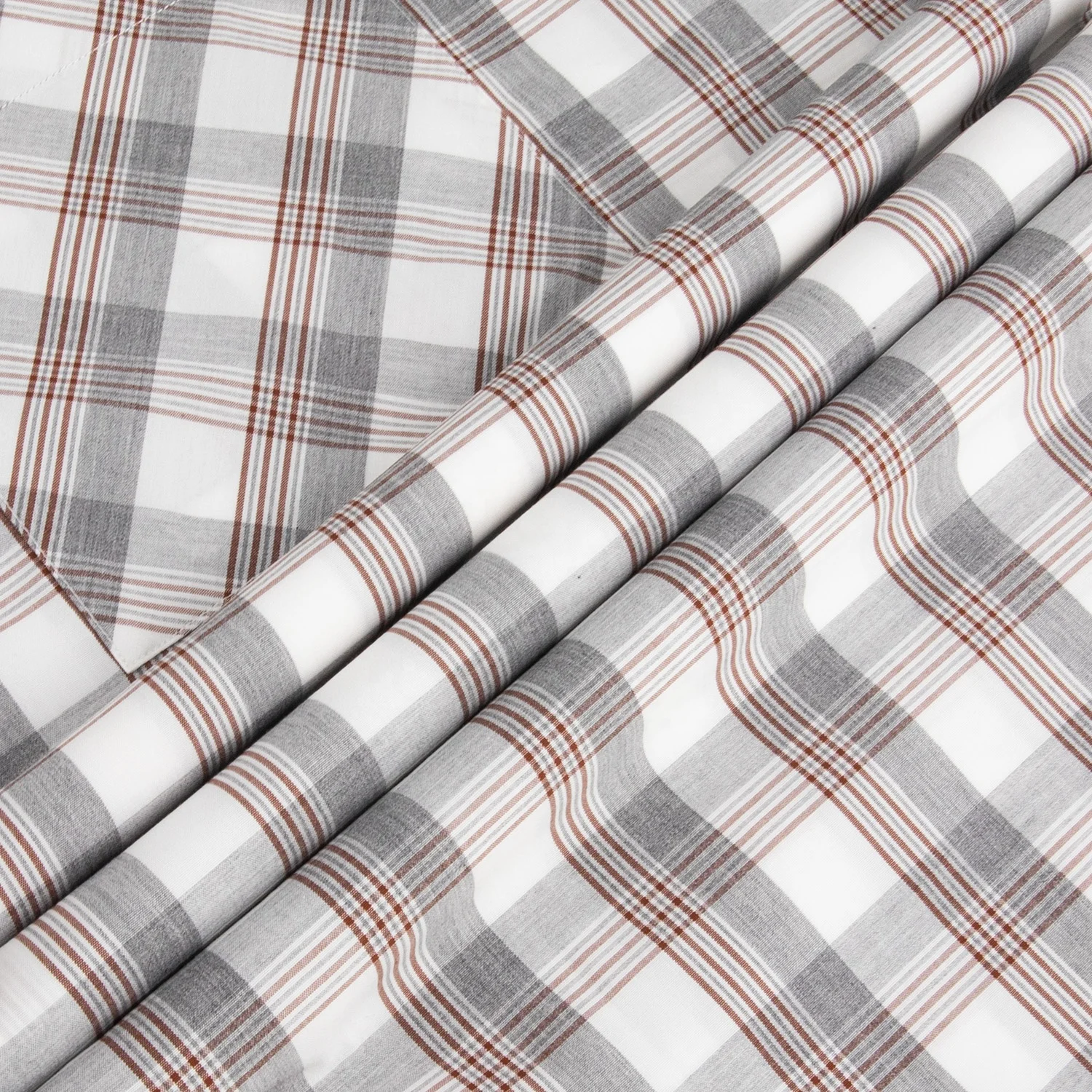 Custom Cargo Work Shirts Plaid Grey White Color Short Sleeve Square Collar Button Up Shirt For Men