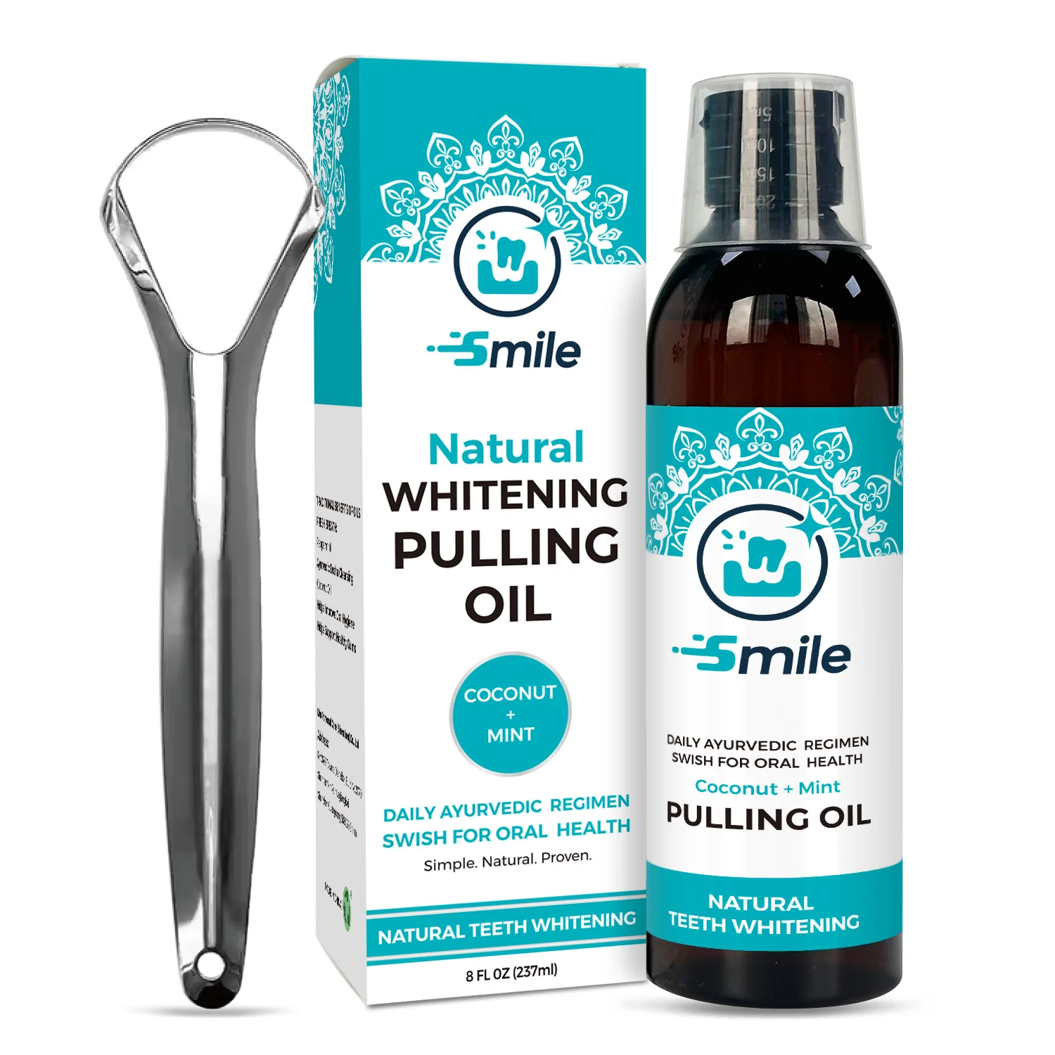 Natural Fresh Breath Whitening Alcohol Free Coconut Oil Pulling Mouthwash