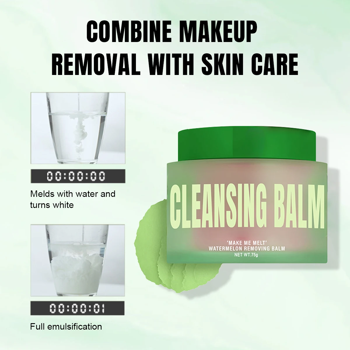 Deep Clean Make Me Melt Watermelon Herbal Cleansing Balm Organic Vegan Cream Makeup Remover Private Label Wholesale Bulk Gentle