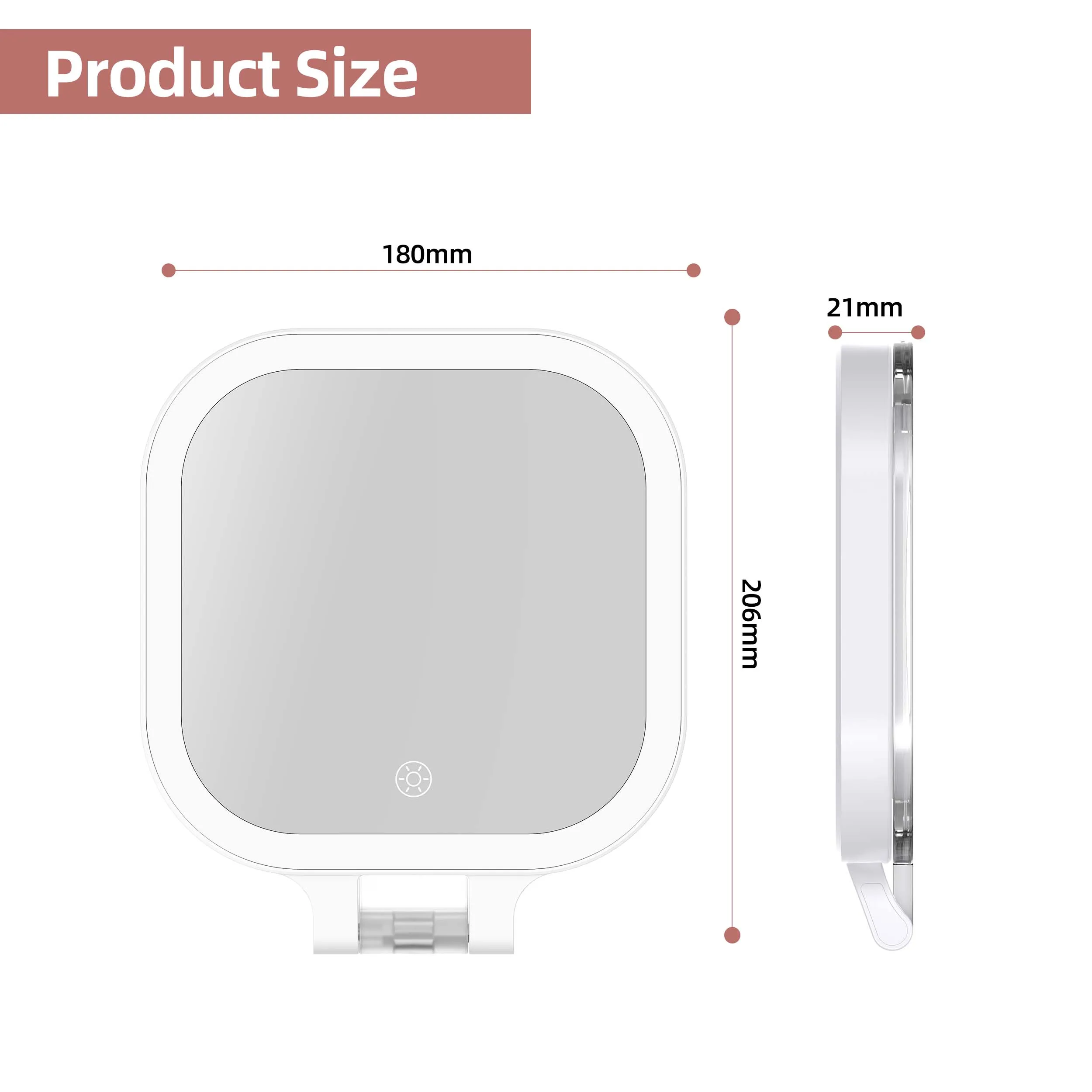 Factory Supply 10x Magnifier Double Side Portable Manufacturers Led Light Folding Travel Makeup Vanity With Lighted Mirror