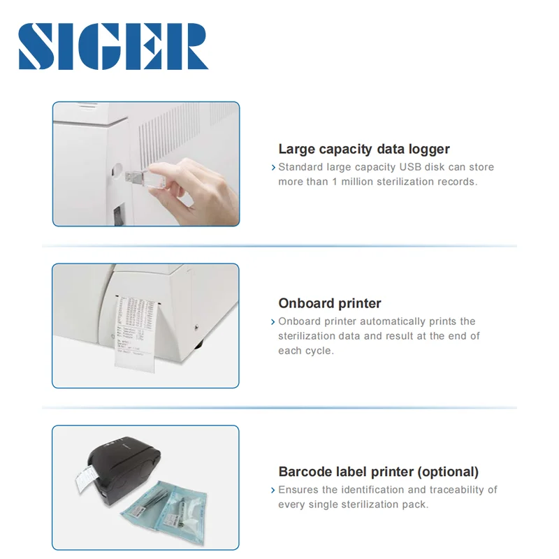
High Quality Siger dental sterilizer EGO 17B+ dental handpiece sterilizer dental sterilization cassette autoclave dental 