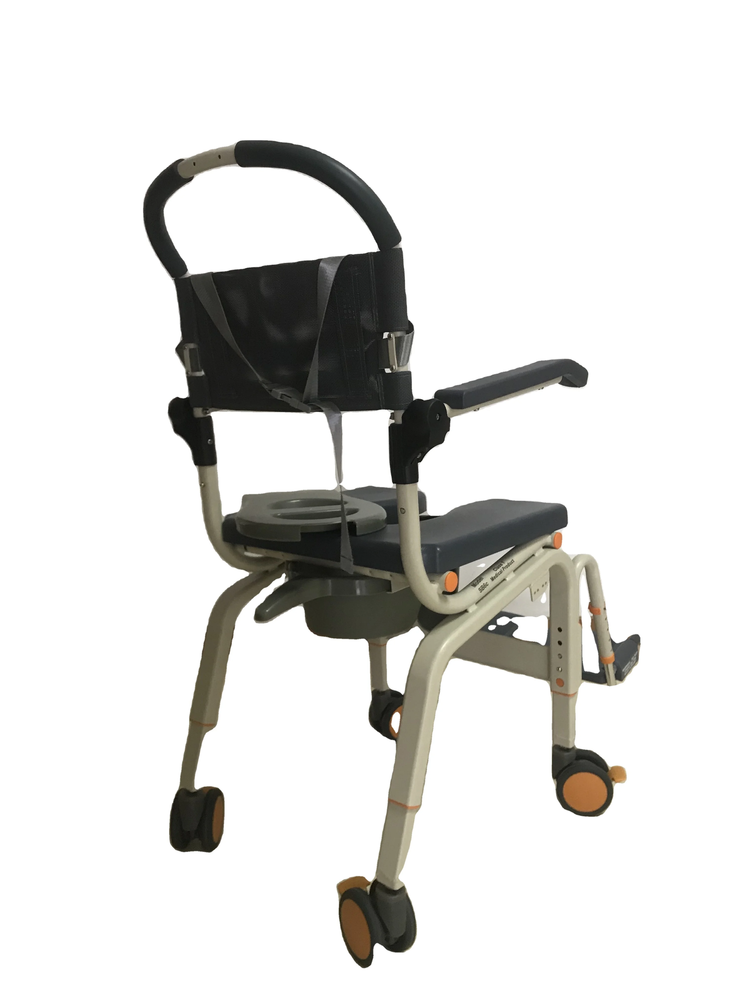 bath portable old people wide seat back folding sliding shower toilet commode chair with armrest footrest