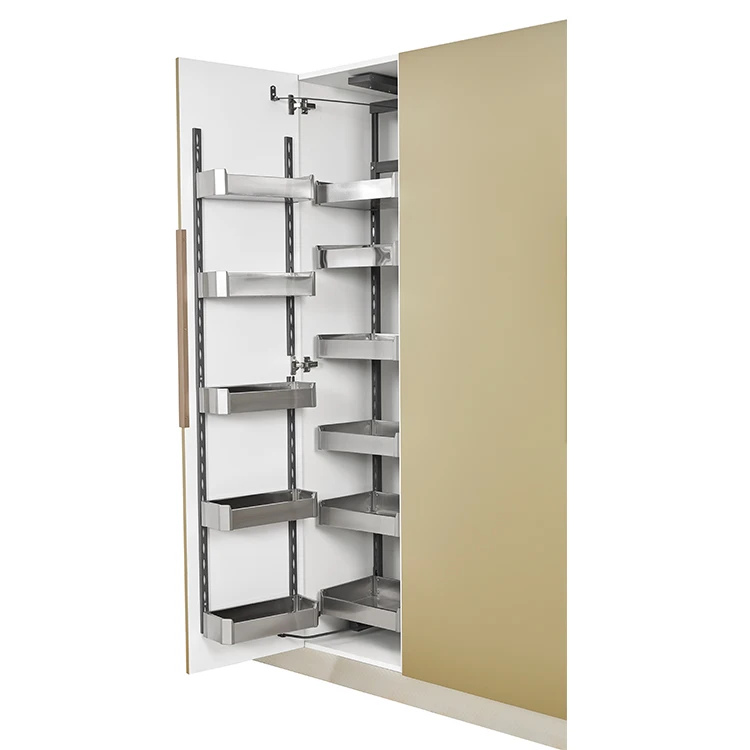 Custom 2/4/6/8 layer Stainless Steel Cabinet Organizer Pantry Unit Kitchen Linkage Sliding Basket Pullout PantryUnit