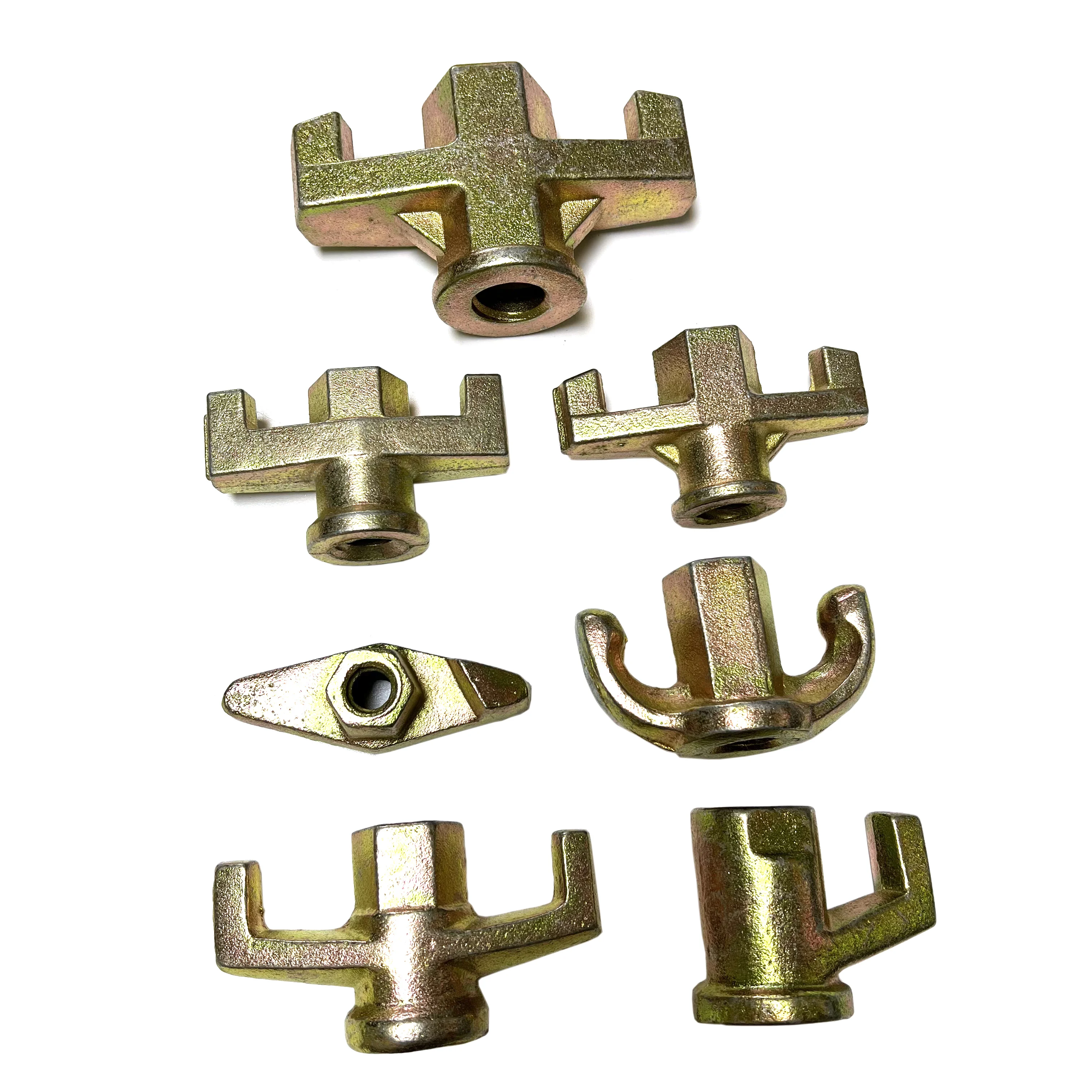 Construction  formwork Bolt Nut Tie Rod Wing Nut D16/d100mm Cold Rolled Adjustable Golden Zinc Tie Rod For Building