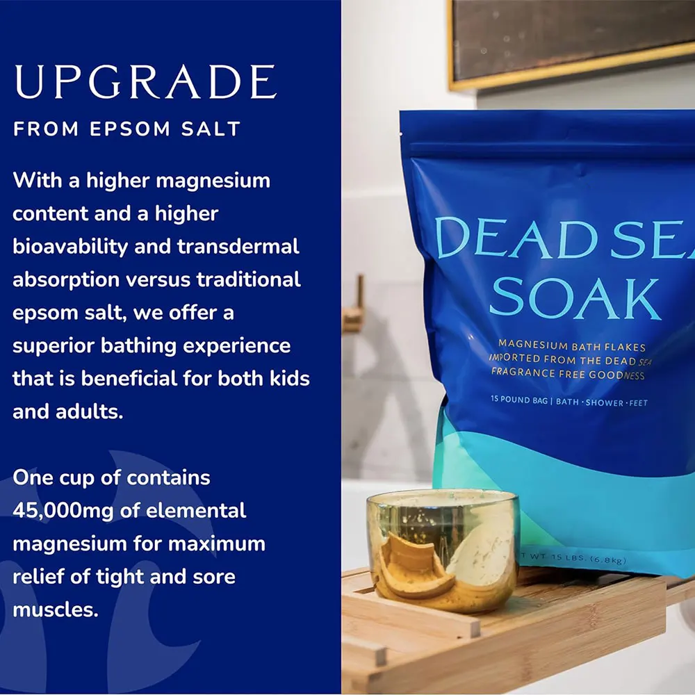 OEM/ODM Pure Magnesium Bath Flakes Relax Muscle Organic SPA Bulk Foot Epsom Bath Salt Flakes Dead Sea Bath & Foot Soak