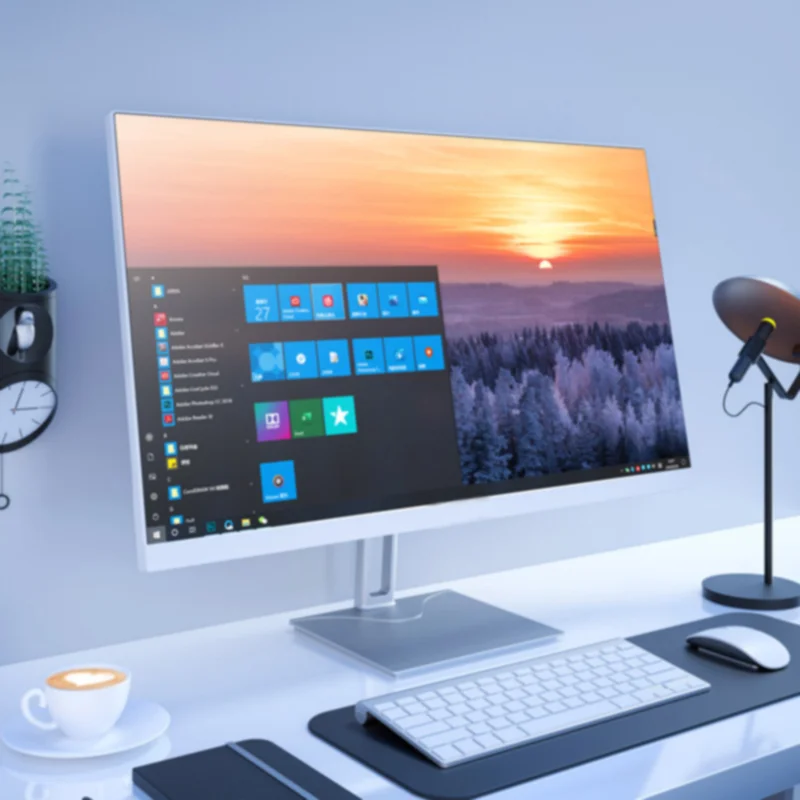 Touch Screen  CPU  G4560   2*DDR4 Max 32G 1333/1600 slot window7/8/10/LIUNX computer white pc all in one