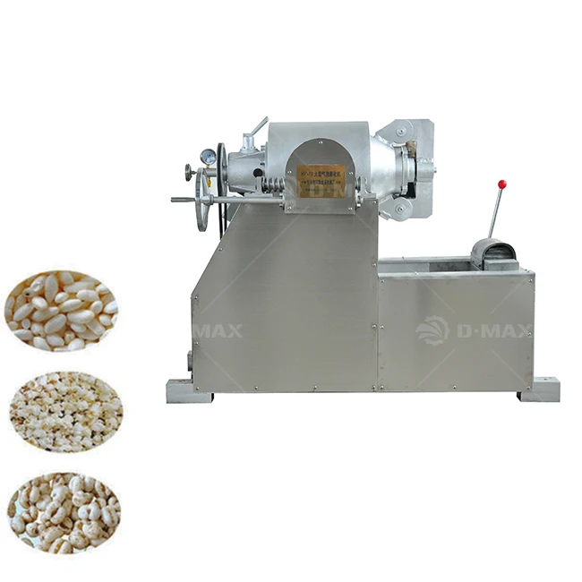 High performance hot air flow rice grain cereal wheat puffing popping maize puffing machine