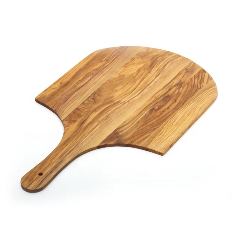 Eco Friendly Olive Wood Serving Board Paddle Pizza Peel with Handle