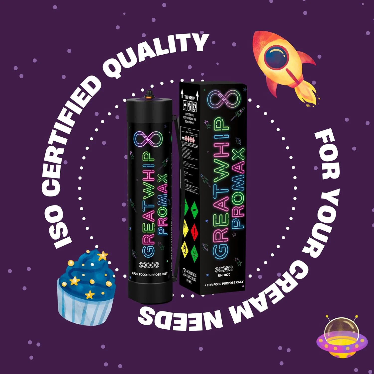 Greatwhip Food Grade Cream Charger 3000g Cream Whip Chargers USA Free Shipping