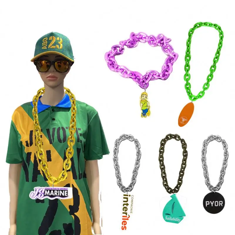 Hot Selling Plastic Black Necklace Cheap 3d Print Football Foam Custom Necklace With New Sports Logo