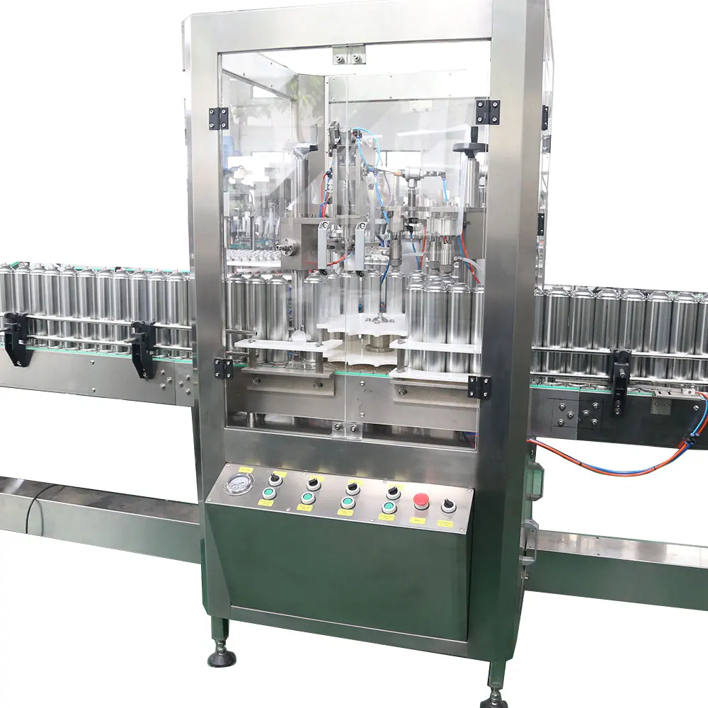 EXPLOSION-PROOF Small business Automatic Cosmetics Gas liquid empty aerosol can spray paint valve filling forced sealing machine