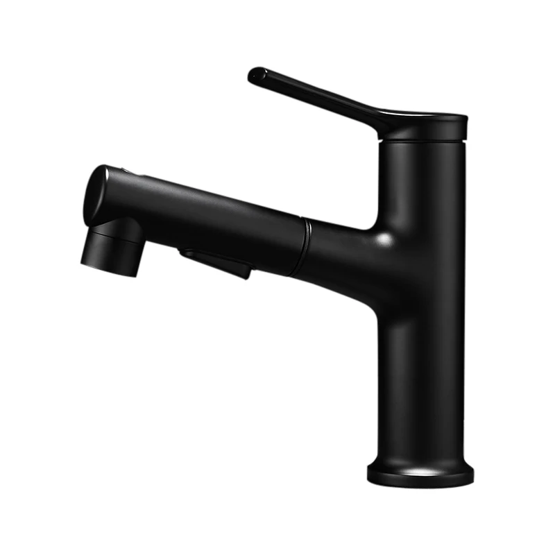 Черный смеситель для раковины в ванную комнату, выдвижной смеситель для раковины, многофункциональный смеситель для горячей и холодной воды