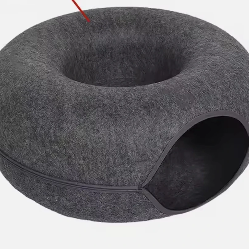 Luxury Large Color Custom Donut Pet Tunnel Bed House Nest for Dogs Cats All Seasons Zipper Made Wood Plastic Metal Fiber Linen