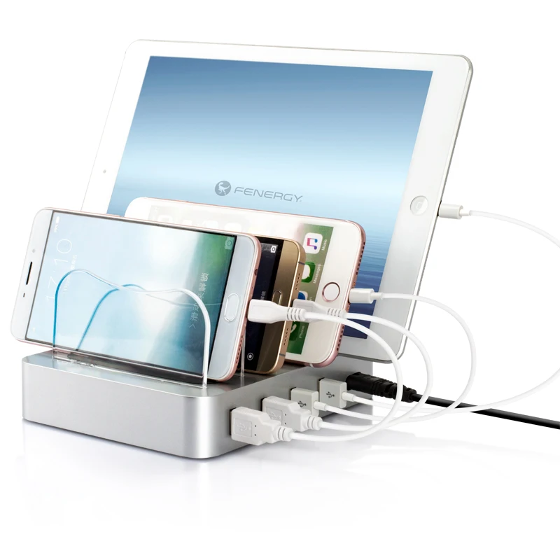
4 Port USB Wall Charger for iPhone iPad Tablets Smartphones Desktop Charging Station Hub with Smart Flow 