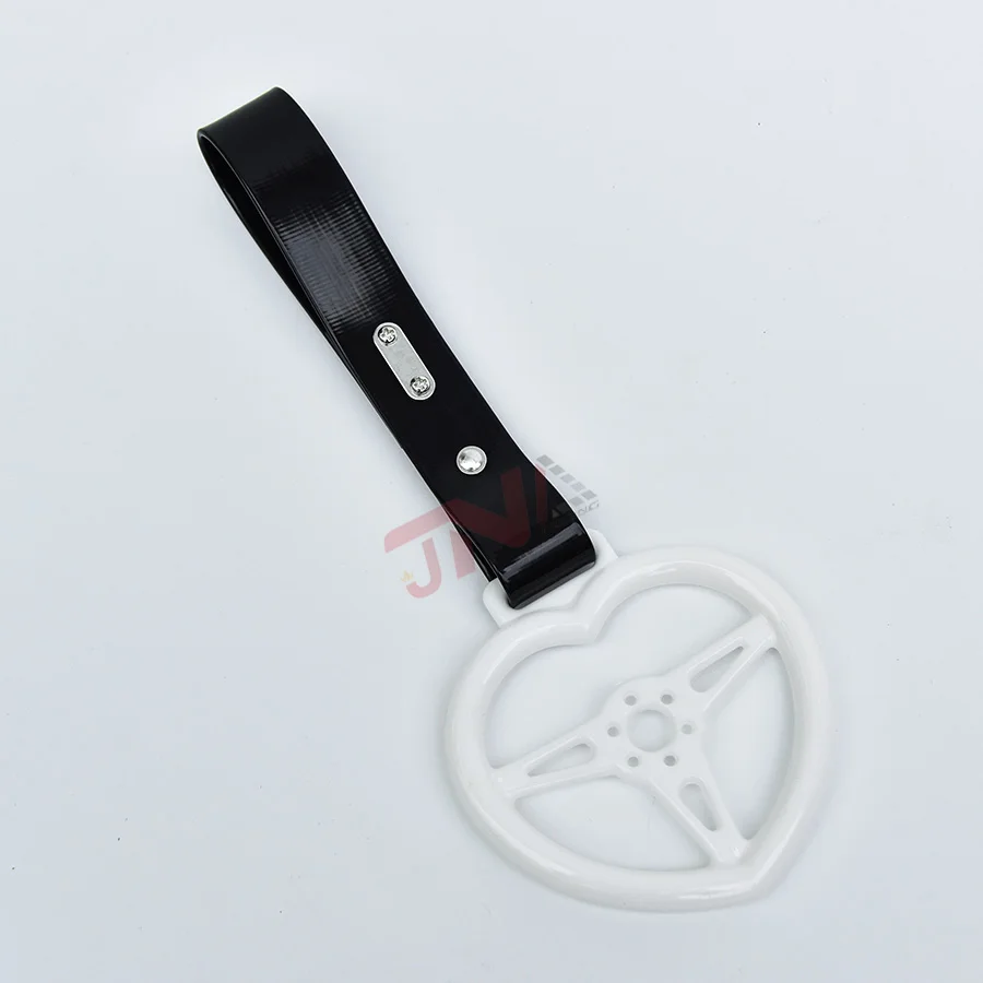 Car Accessories Interior JDM Tsurikawa Ring Pink/Black Heart Hand Handle Strap Universal