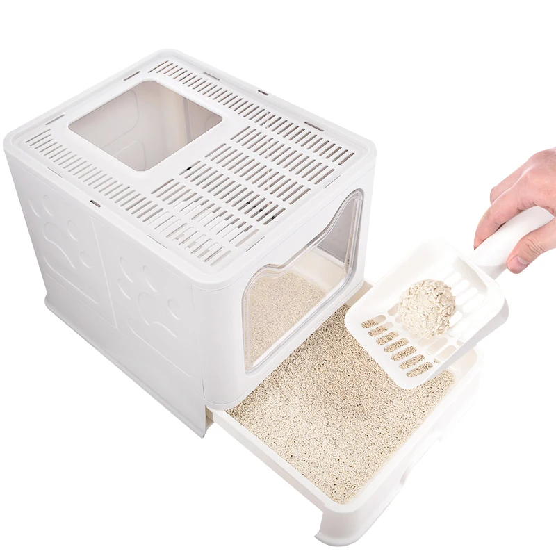 Amazon Top Wholesale Large Cat Litter Box Top-in Fully Enclosed Cat Litter Box Cat Toilet