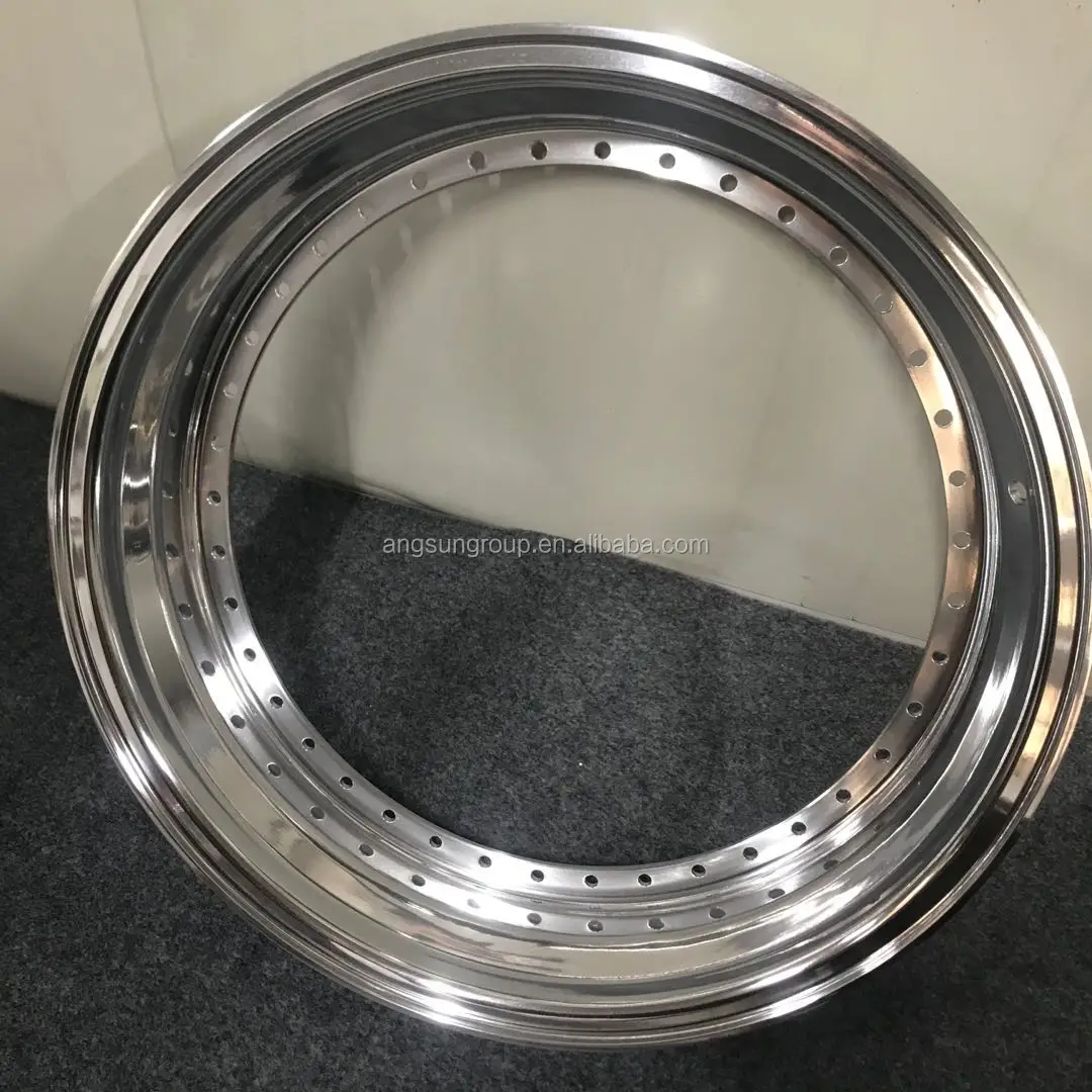 
High quality 6061 T6 material 3 pieces forged split wheel rim 16 to 17 step lip inner barrel for bbs series oz ect 