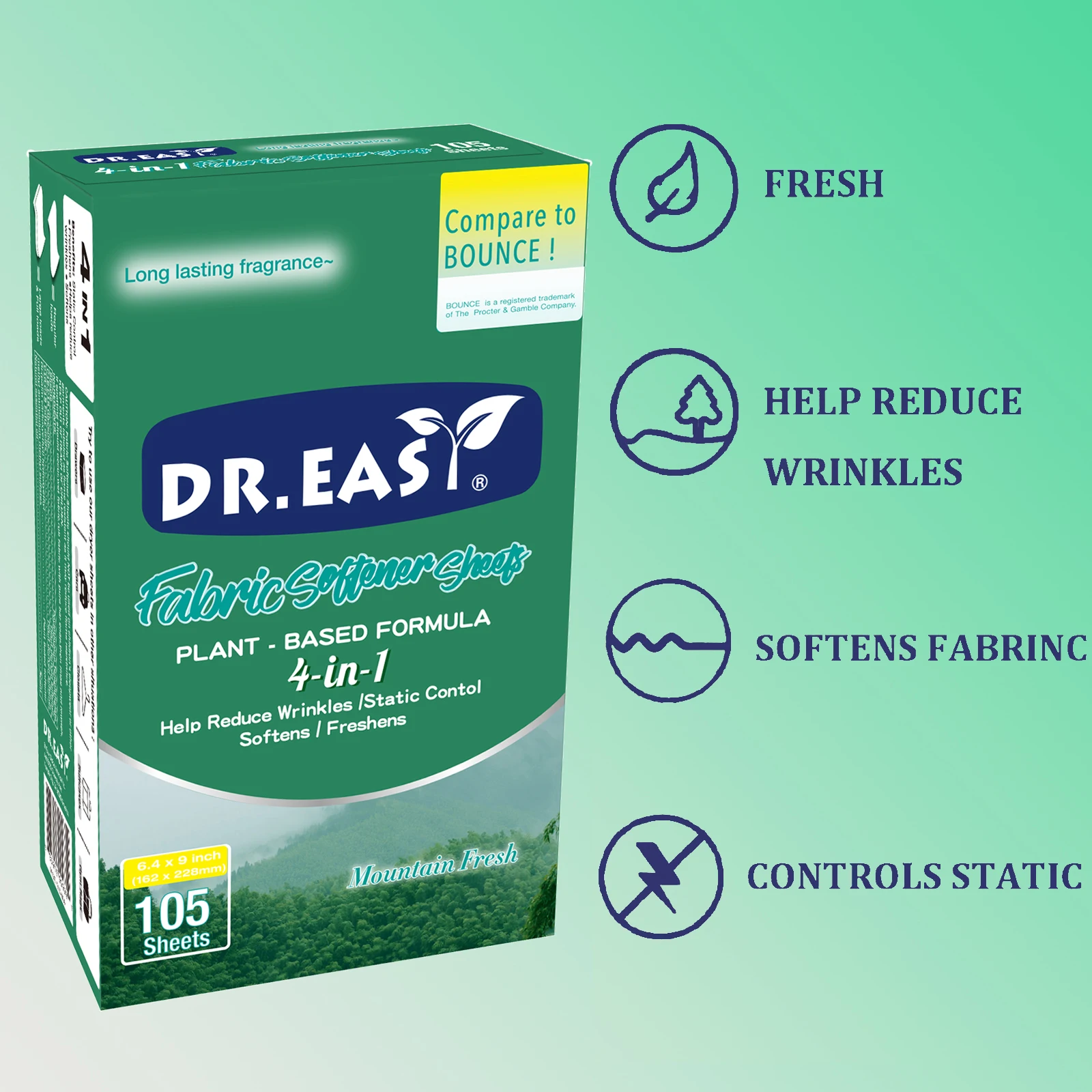 Fabric Softener Sheets organic formula laundry dryer sheets 105ct