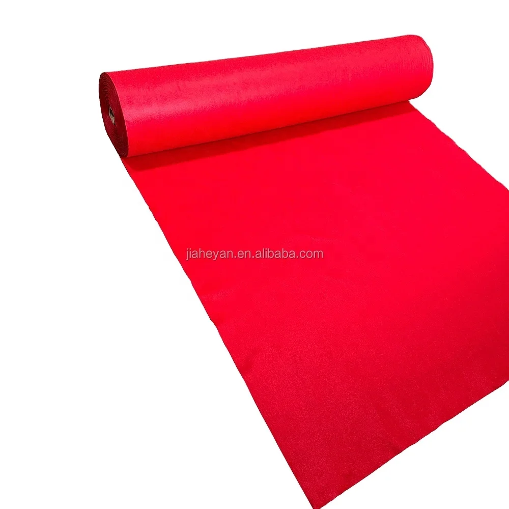 Polyester Needle Punch Carpet Plain White Red Carpet for Event Wedding Aisle Carpet Runner Disposable Outdoor Exhibition Carpet